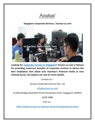 Singapore Corporate Services | Acutus-ca.com
