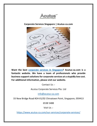 Corporate Services Singapore | Acutus-ca.com