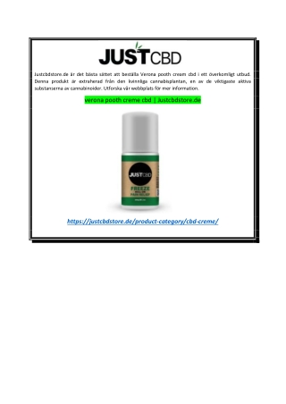 verona pooth creme cbd  Justcbdstore.de