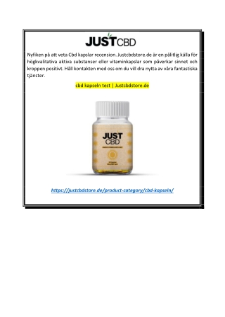 cbd kapseln test  Justcbdstore.de