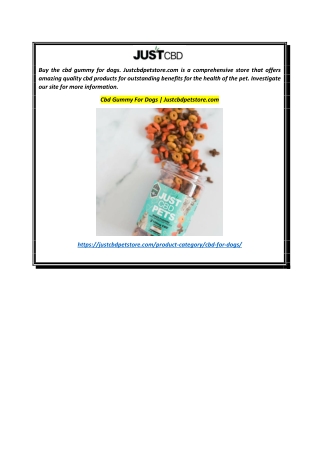 Cbd Gummy For Dogs  Justcbdpetstore.com