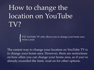How to change the location on YouTube TV?