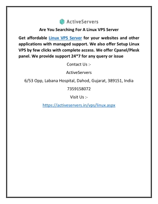 Are You Searching For A Linux VPS Server