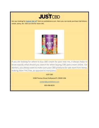 Topical cbd oil | Justcbdstore.com