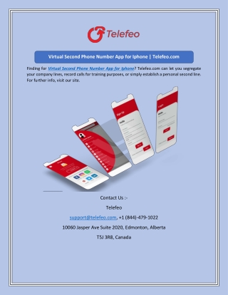Virtual Second Phone Number App for Iphone | Telefeo.com