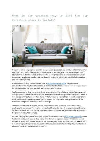 What is the greatest way to find the top furniture store in Norfolk