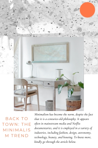 Back to Town: The Minimalism Trend