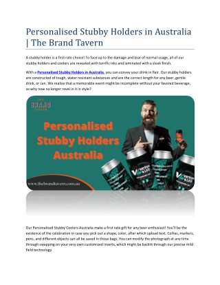 Personalised Stubby Holders in Australia | The Brand Tavern