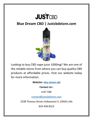 Blue Dream CBD | Justcbdstore.com