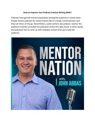 How To Improve Your Podcast Creative Writing Skills