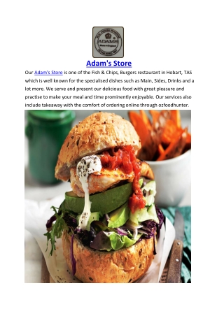 $5 off - Adam's Store Takeaway Menu West Hobart, TAS