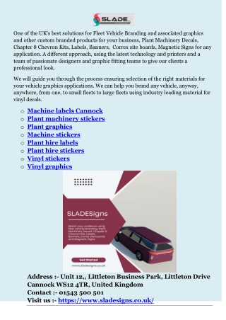 Machine stickers