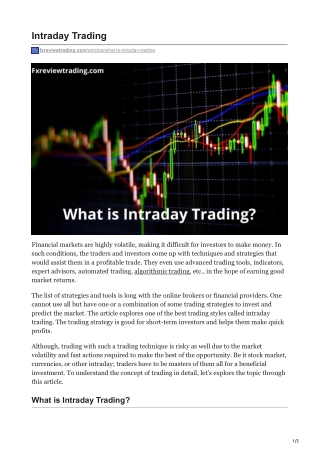 fxreviewtrading.com-Intraday Trading