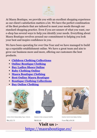 Baby Clothing Online