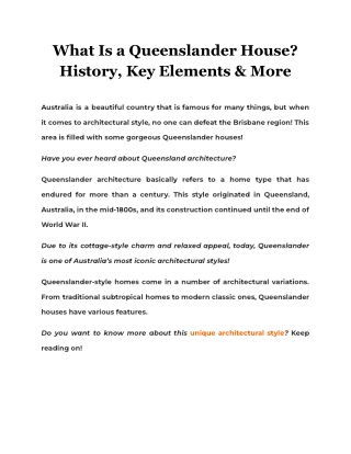 What Is a Queenslander House? History, Key Elements & More