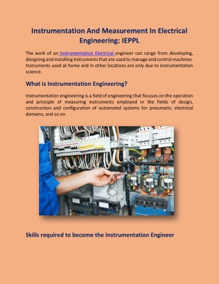 Instrumentation Electrical