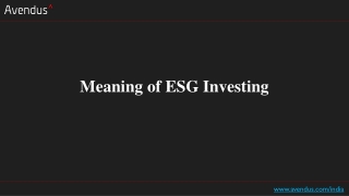 Meaning of ESG Investing