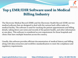 Top5 EMREHR Software used in Medical Billing Industry