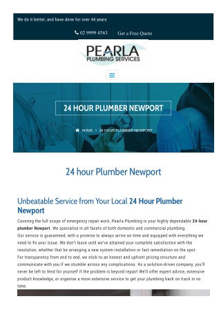 24 Hour Plumber Newport