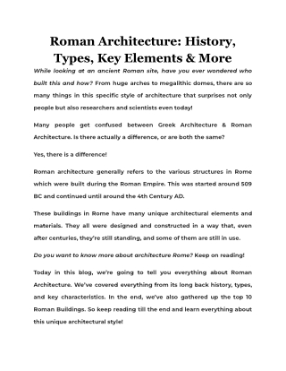 Roman Architecture_ History, Types, Key Elements & More