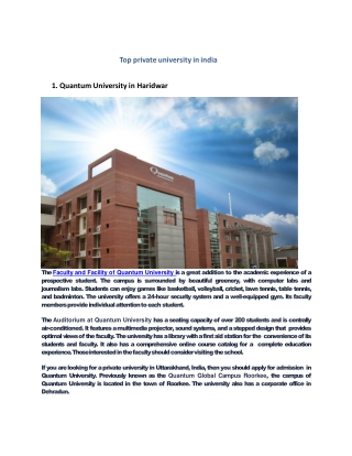 Top private university in india