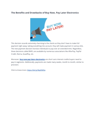The Benefits and Drawbacks of Buy Now, Pay Later Electronics
