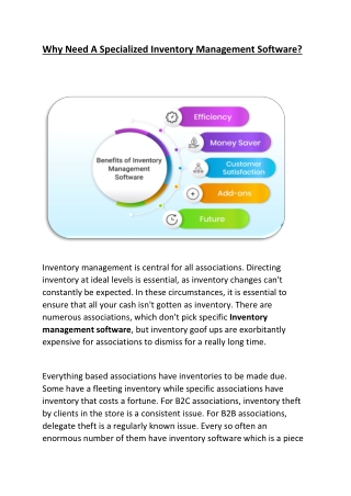Why Need A Specialized Inventory Management Software