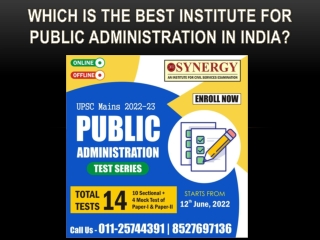 Which is the Best Institute for Public Administration in India