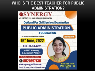 Who Is The Best Teacher For Public Administration?