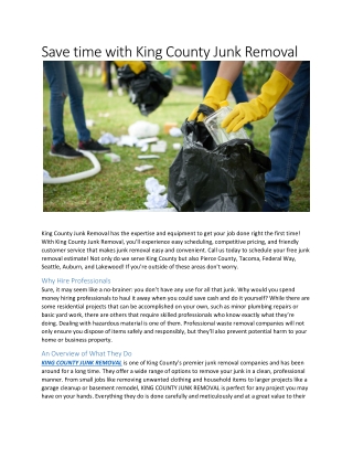 Save time with King County Junk Removal
