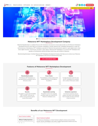 Metaverse NFT Marketplace Development | BlockchainAppsDeveloper