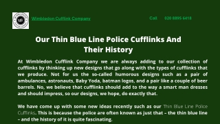 Our Thin Blue Line Police Cufflinks And Their History