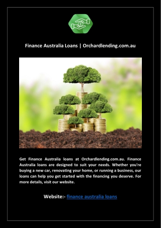 Finance Australia Loans | Orchardlending.com.au