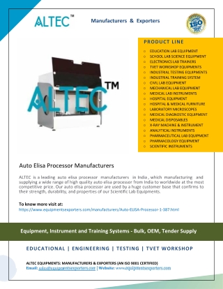 Auto Elisa Processor Manufacturers