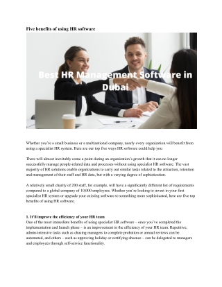 Best HR Management Software in Dubai