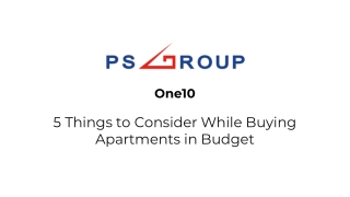 One10- 5 Things to Consider While Buying Apartments in Budget