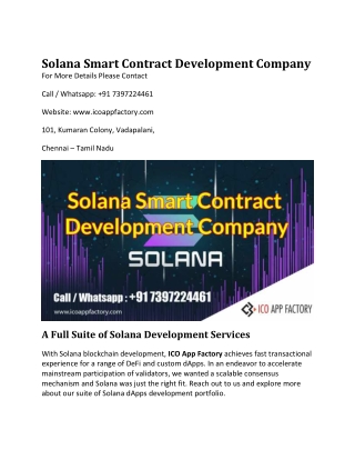 Solana Smart Contract Development Company