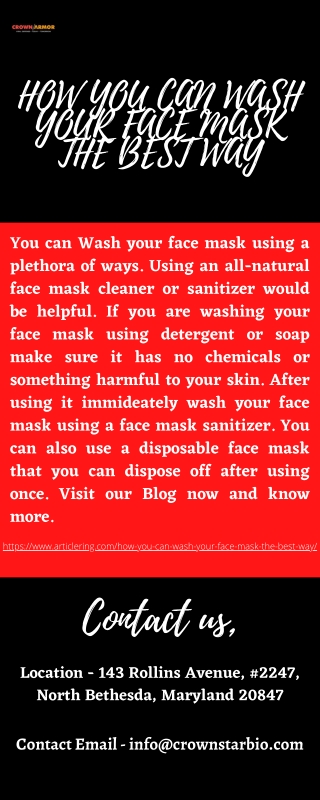 How You Can Wash Your Face Mask The Best Way