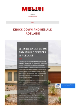 Knock Down and Rebuild Adelaide