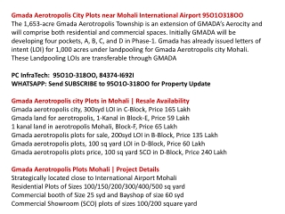 Gmada Aerotropolis 500 Gaj Plot Mohali‎, Aerotropolis plots