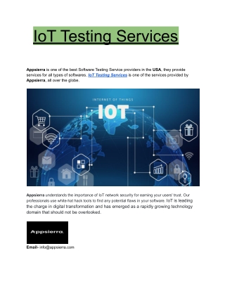 IoT Testing Services