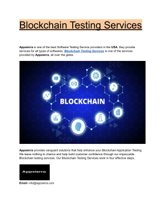Blockchain Testing Services