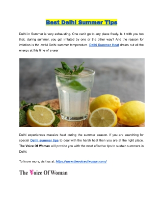 Best Delhi Summer Tips