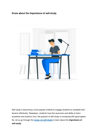 Know about the importance of self study