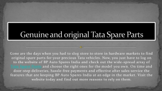 Genuine and original Tata Spare Parts