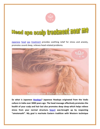 Head spa scalp treatment near me
