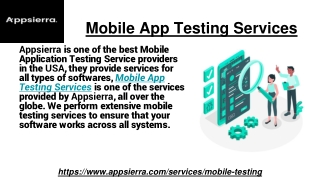 Mobile Application Testing Services