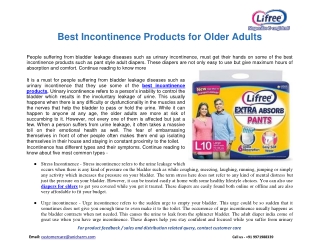 Best Incontinence Products for Older Adults