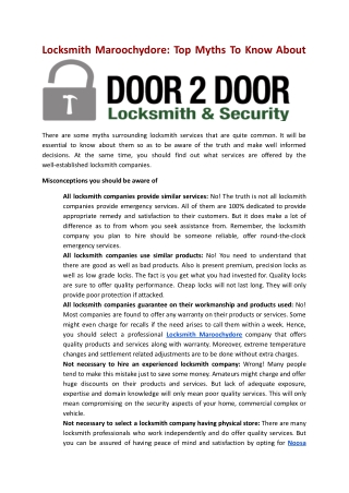 Locksmith Maroochydore: Top Myths To Know About