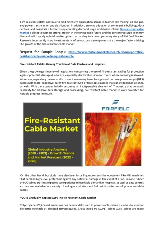 Fire-Resistant Cable Market | Manufacturers, Regions, Type and Application